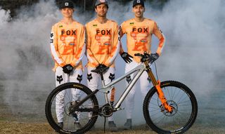 The Frameworks Racing team bike and squad