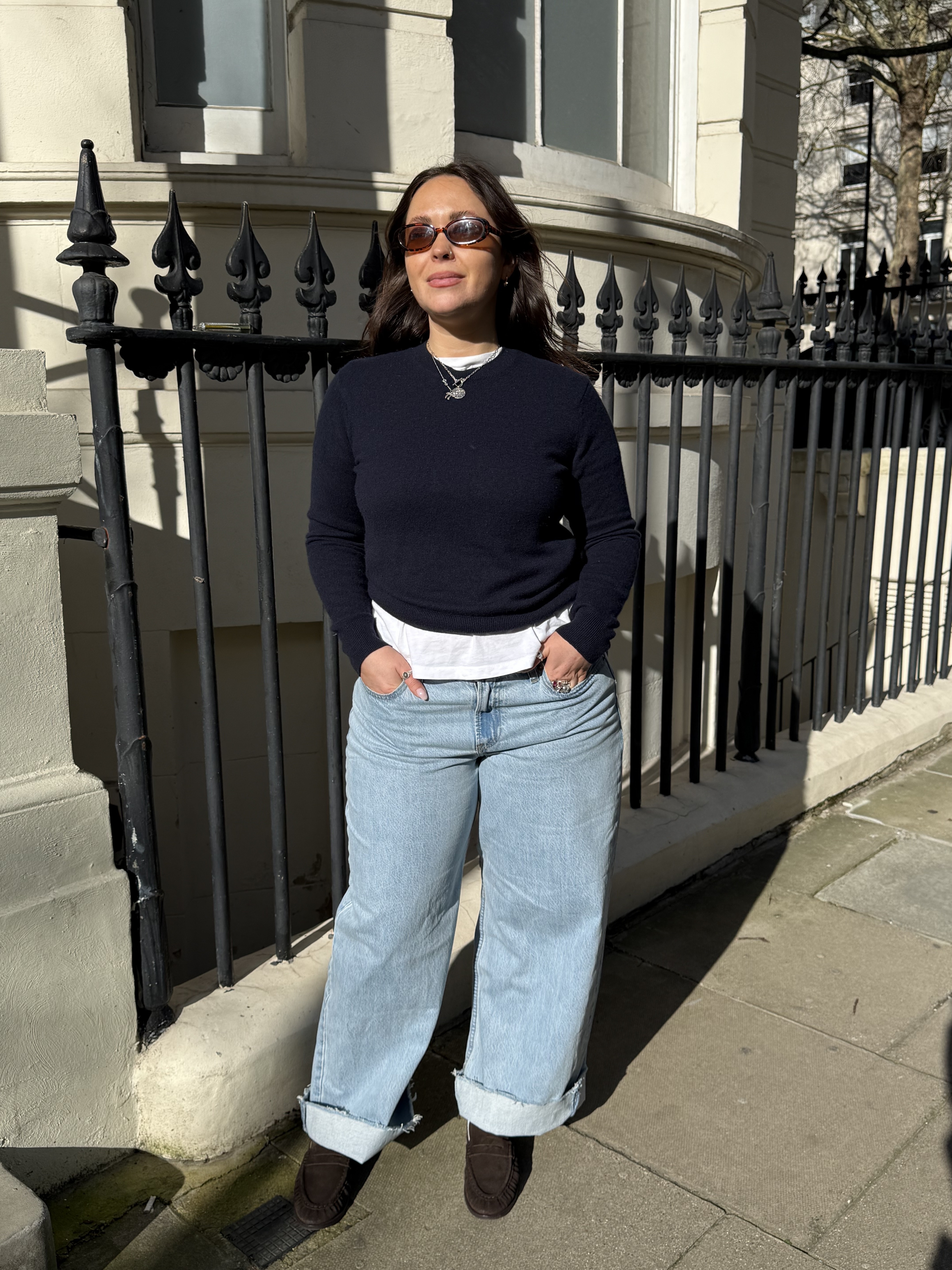 An image of Who What Wear UK copy editor, Georgia Seago, wearing Abercrombie jeans.