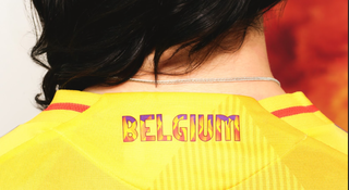 The back of the Belgium Euros away shirt