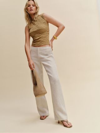 Vida Low Rise Linen Pant