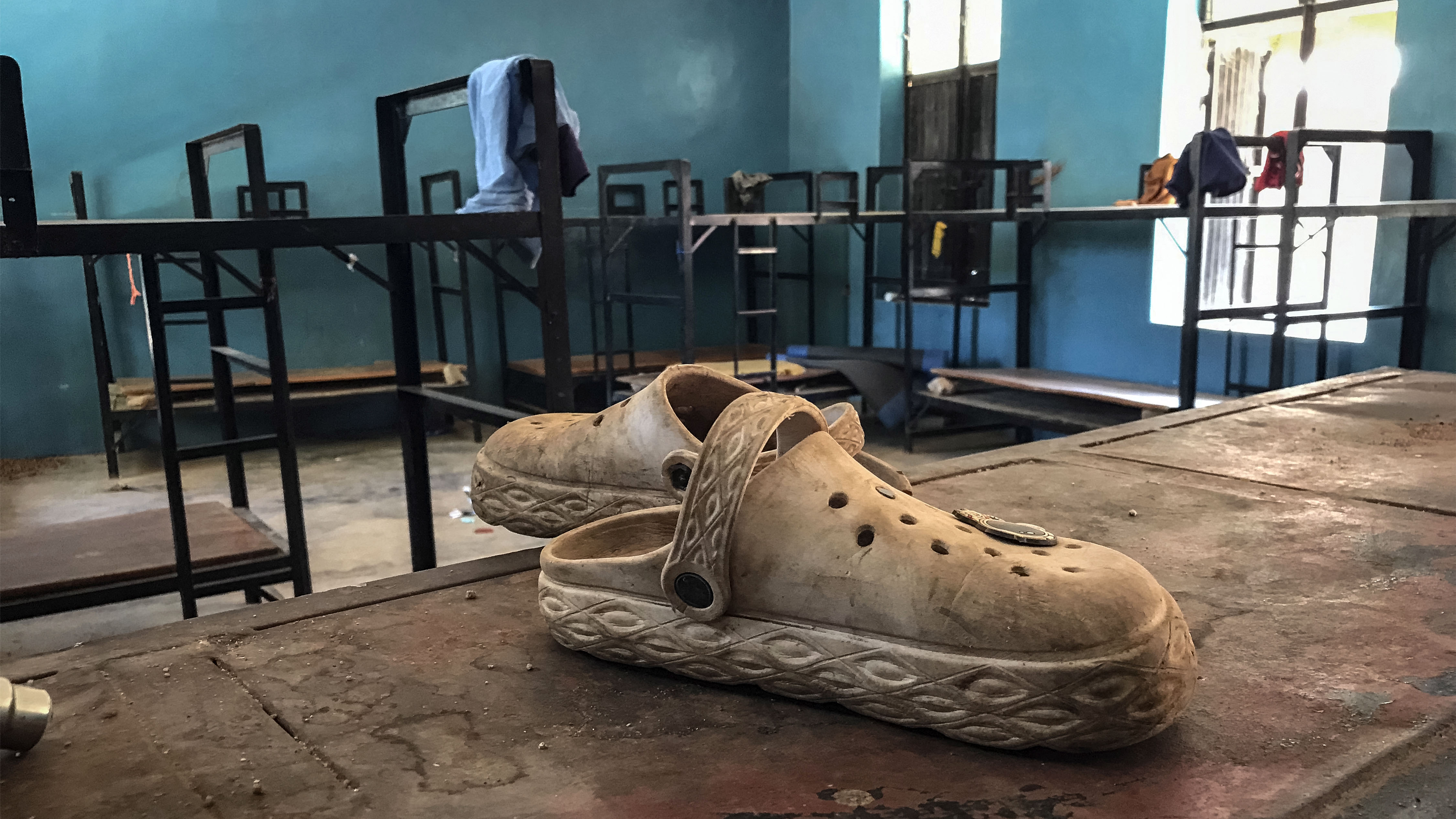 Shoes left behind after a school kidnapping in Nigeria