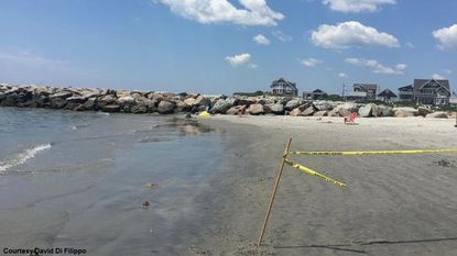 The Rhode Island beach where and explosion took place Saturday.
