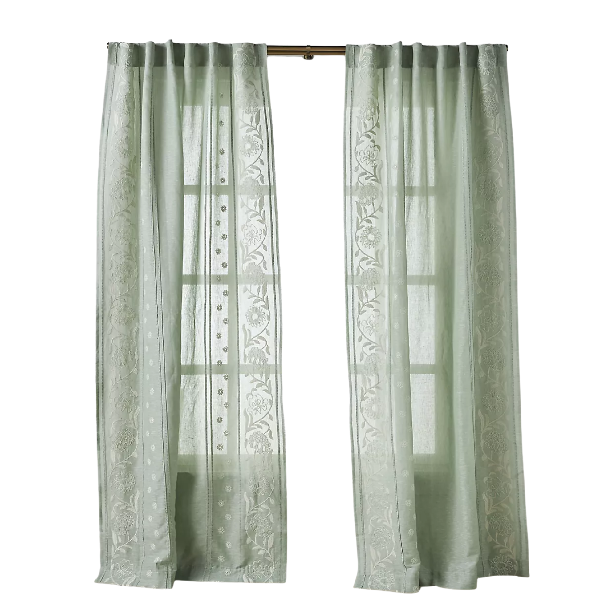 green sheer curtains