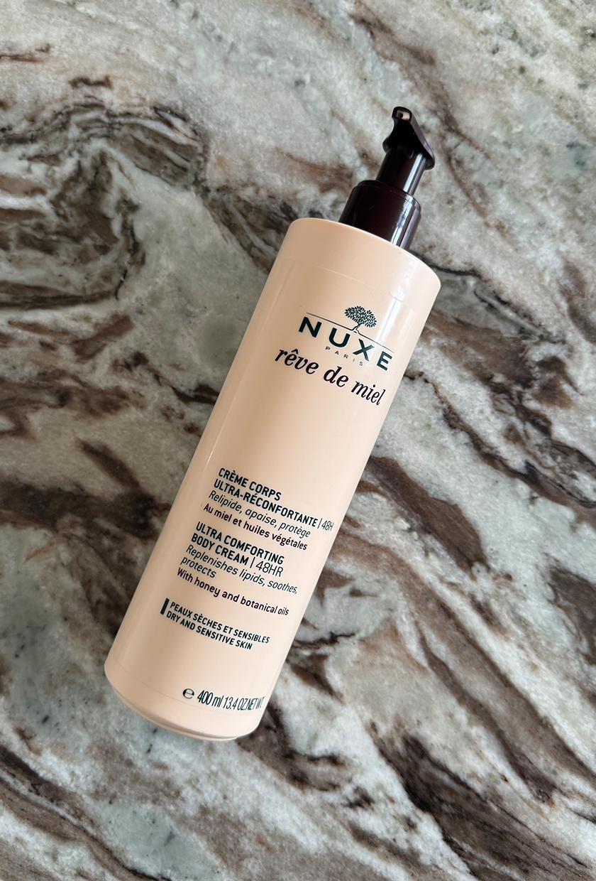 Nuxe Honey Body Cream on marble table