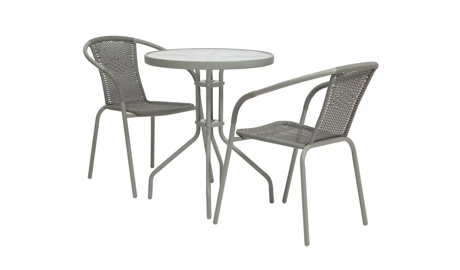 Argos Home, Argos Home 2 Seater Rattan Effect Garden Bistro Set - Grey