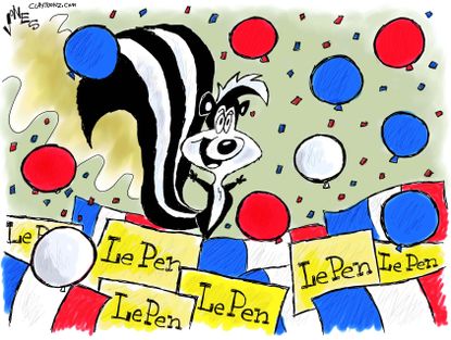 Political Cartoon International Marine Le Pen French election