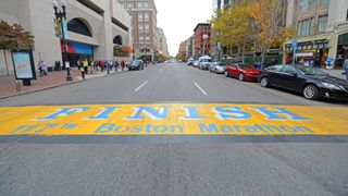 The Boston Marathon finish line