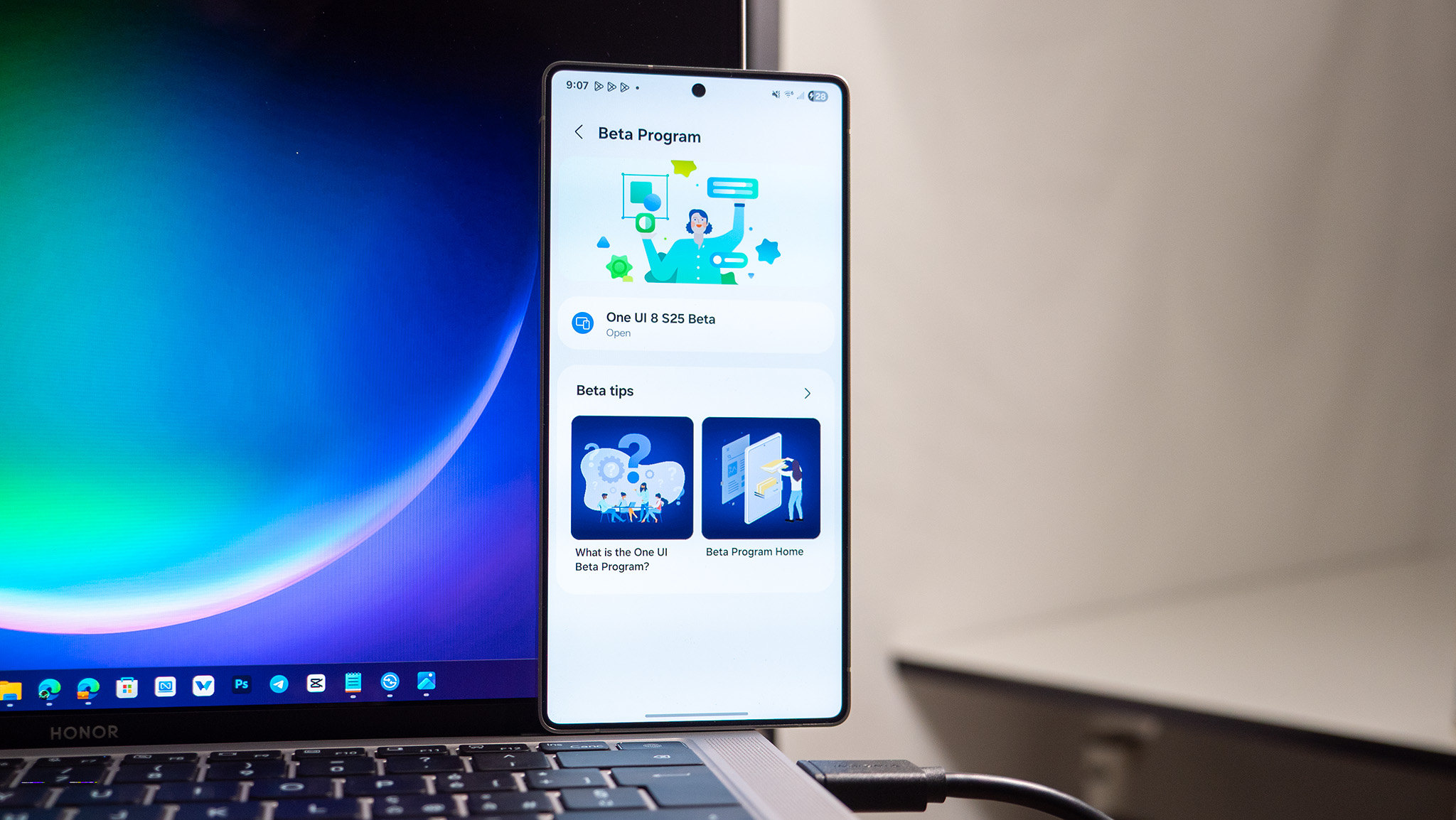 Signing up for the One UI 8 beta 1 on a Samsung Galaxy S25 Ultra