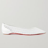 CHRISTIAN LOUBOUTIN Kate Draperia glittered tulle and satin ballet flats - £665 at Net-A-Porter