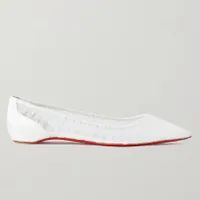 CHRISTIAN LOUBOUTIN Kate Draperia glittered tulle and satin ballet flats - £665 at Net-A-Porter