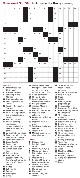 Crossword puzzle