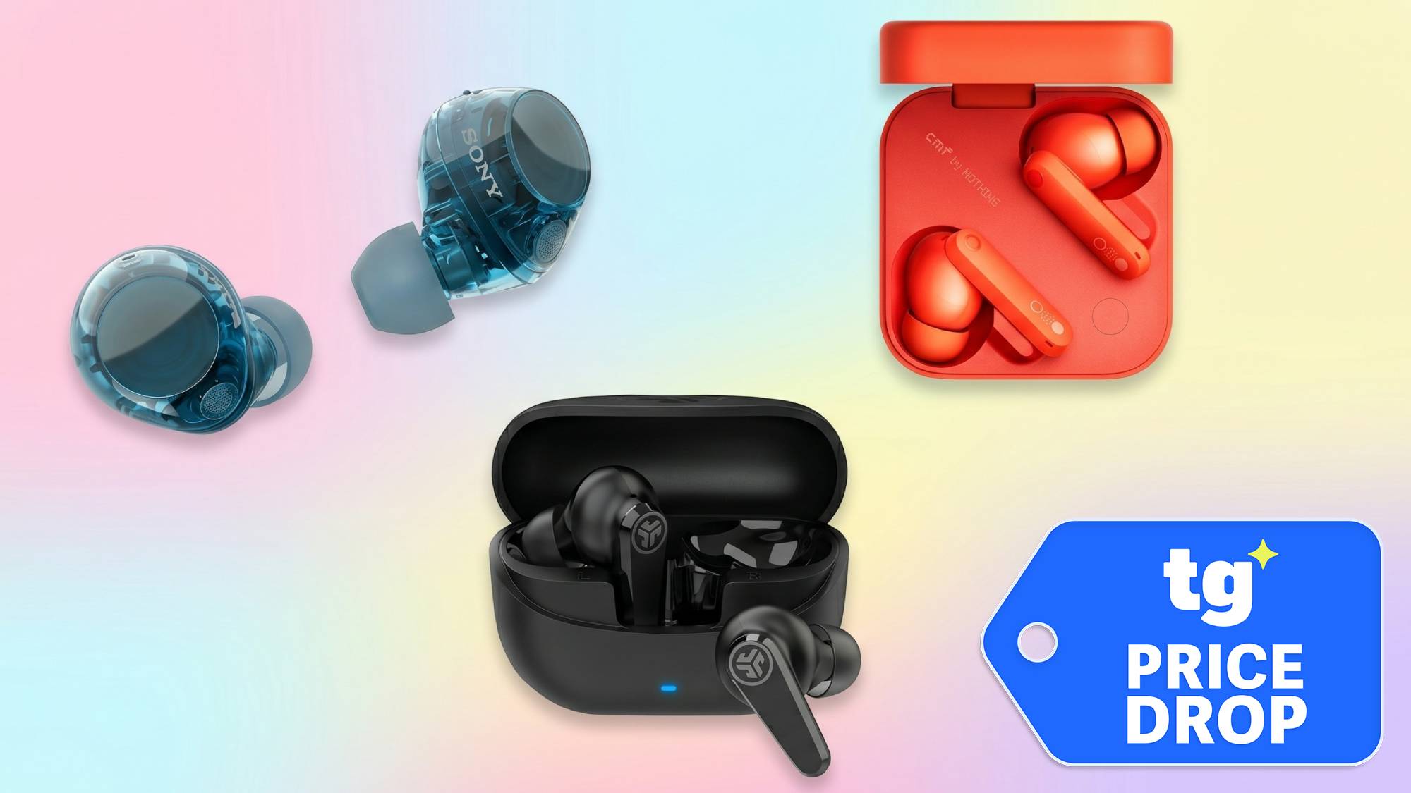 Wireless earbuds from Sony, Jlab, Nothing