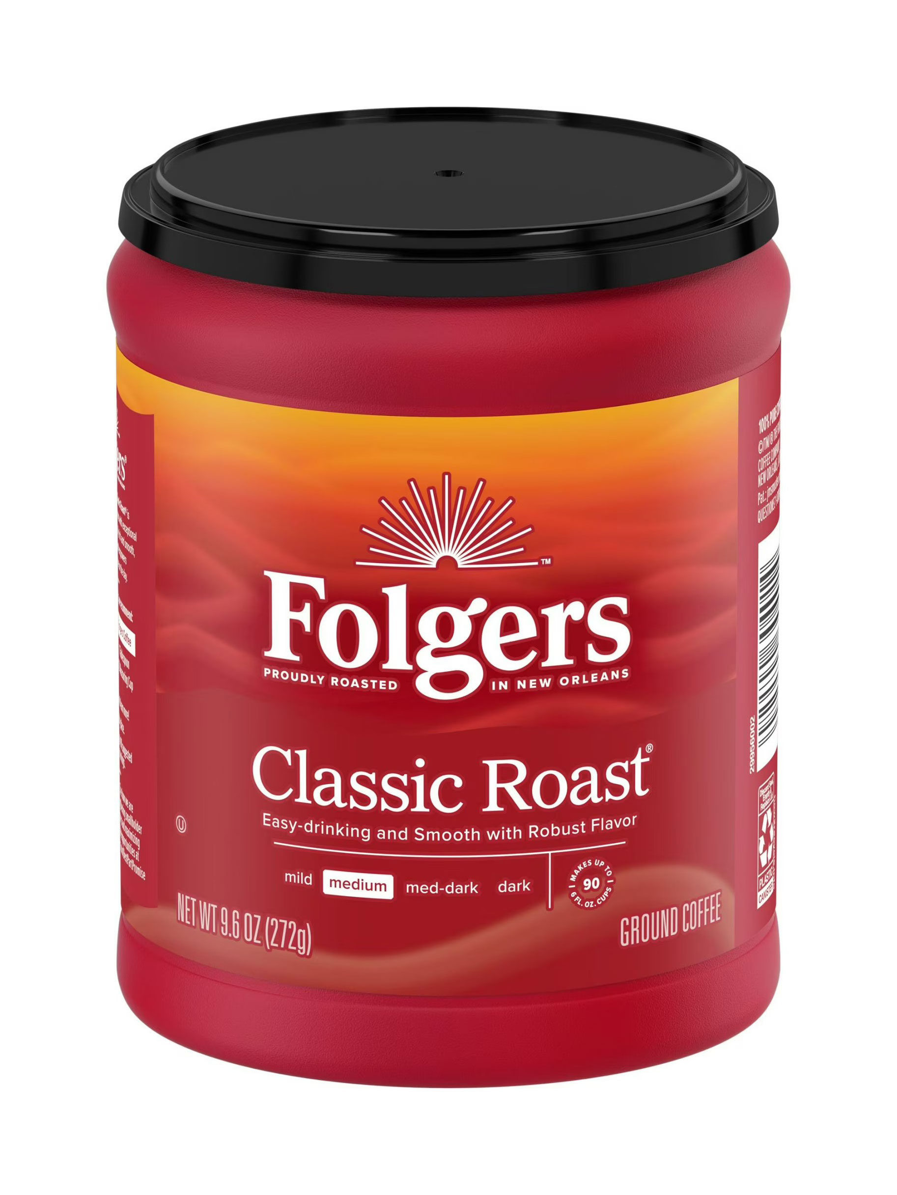 Folgers Classic Roast Ground Coffee, Medium Roast, 9.6 Oz Canister