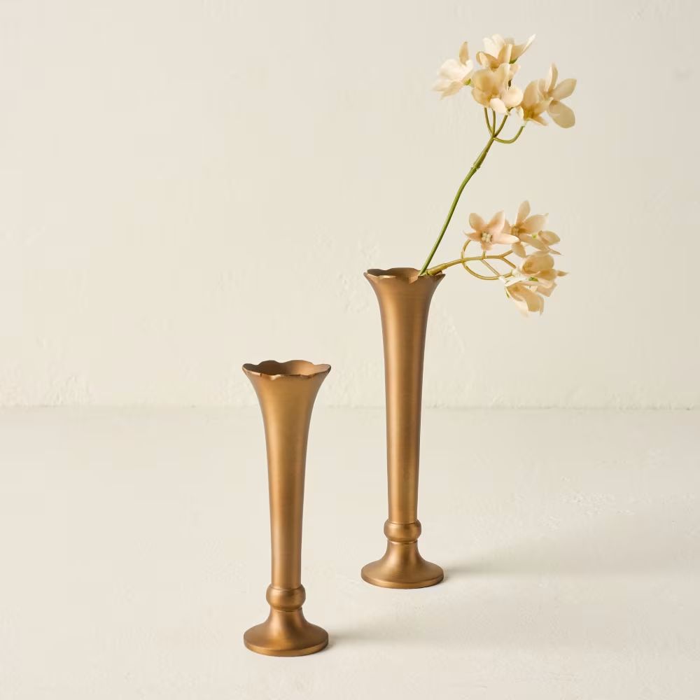 Flannery Scalloped Brass Bud Vase