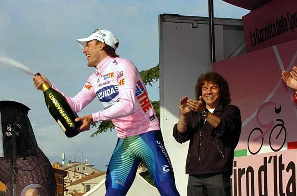 Bubbly time for Danilo Di Luca (Liquigas).