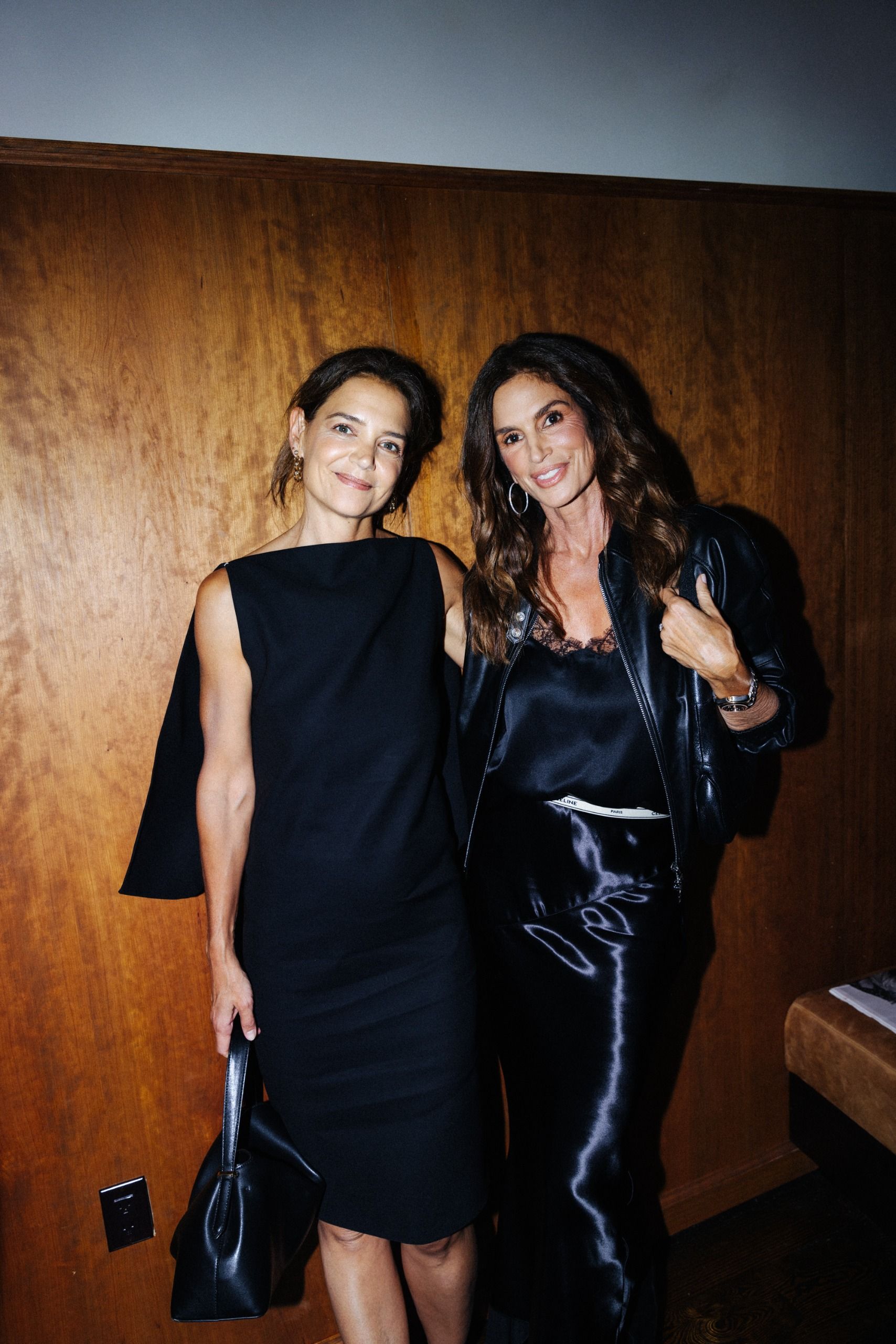 Katie Holmes and Cindy Crawford at the Net-a-Porter Incredible Women party during NFYW
