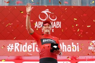 Rohan Dennis takes the red leader's jersey