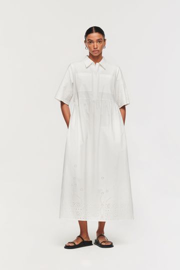 Luisa Cerano Off White Broderie Anglaise Dress 758306 3357 103