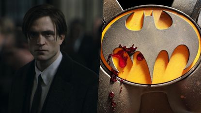 Robert Pattinson The Batman, Michael Keaton Batman suit The Flash