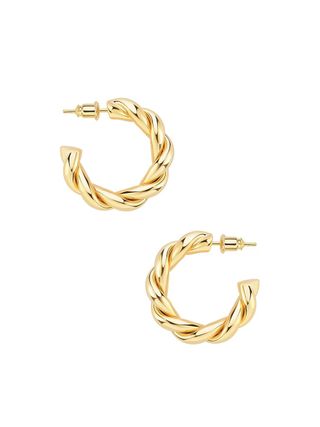 Wowshow, Chunky Gold Twisted Hoop Earrings