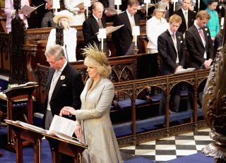 Prince Charles and Camilla in St George's Chapel, Windsor during their Wedding Day