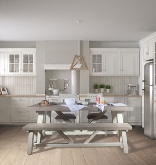 Large Dorset Reclaimed Wood Trestle Table Dining Set from Modern Living