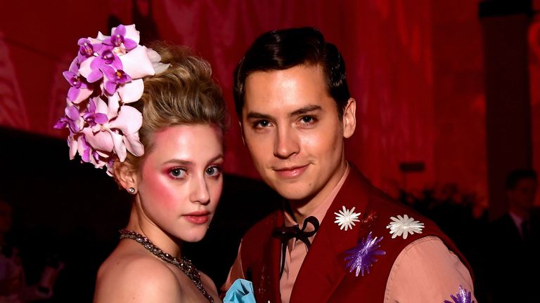 new york, new york may 06 exclusive coverage, special rates apply lili reinhart and cole sprouse attend the 2019 met gala celebrating camp notes on fashion at metropolitan museum of art on may 06, 2019 in new york city photo by matt winkelmeyermg19getty images for the met museumvogue