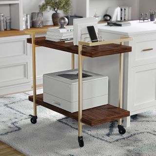 a pritner trolley in a modern home office