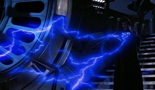 Emperor Palpatine shooting Force lightning in Return of the Jedi