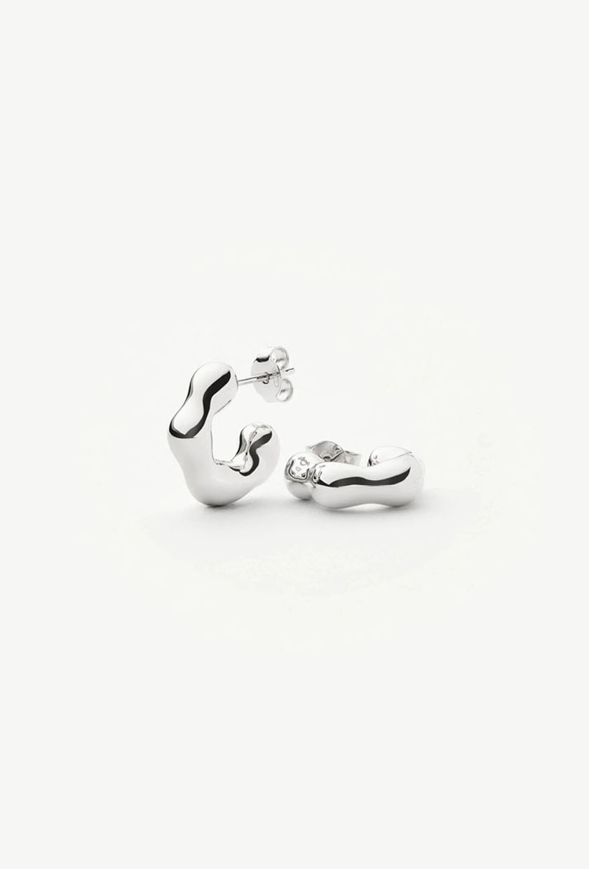 Eny Puffy Small Hoop Earrings | Sterling Silver - Sterling Silver