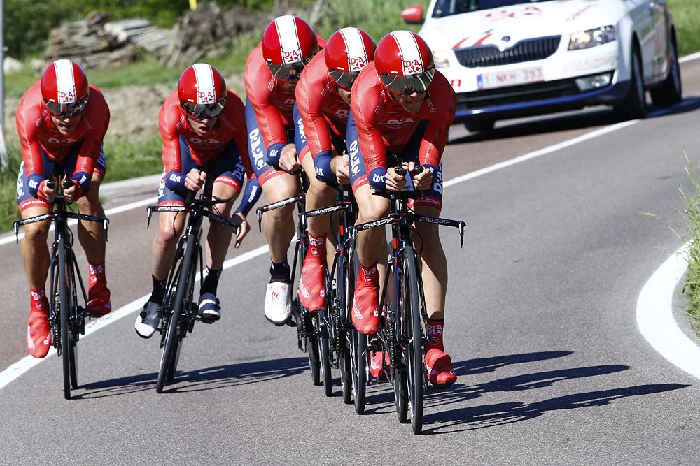 Drapac had an unfortunate crash during the team time trial