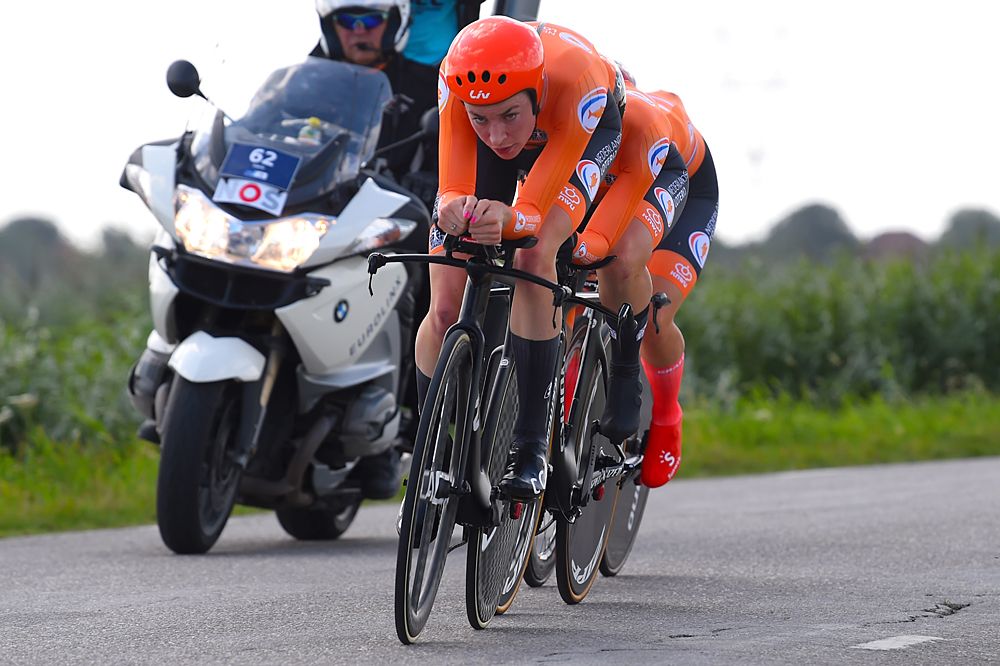The Netherlands racing the inaugural Mixed Relay TTT at the European Championships