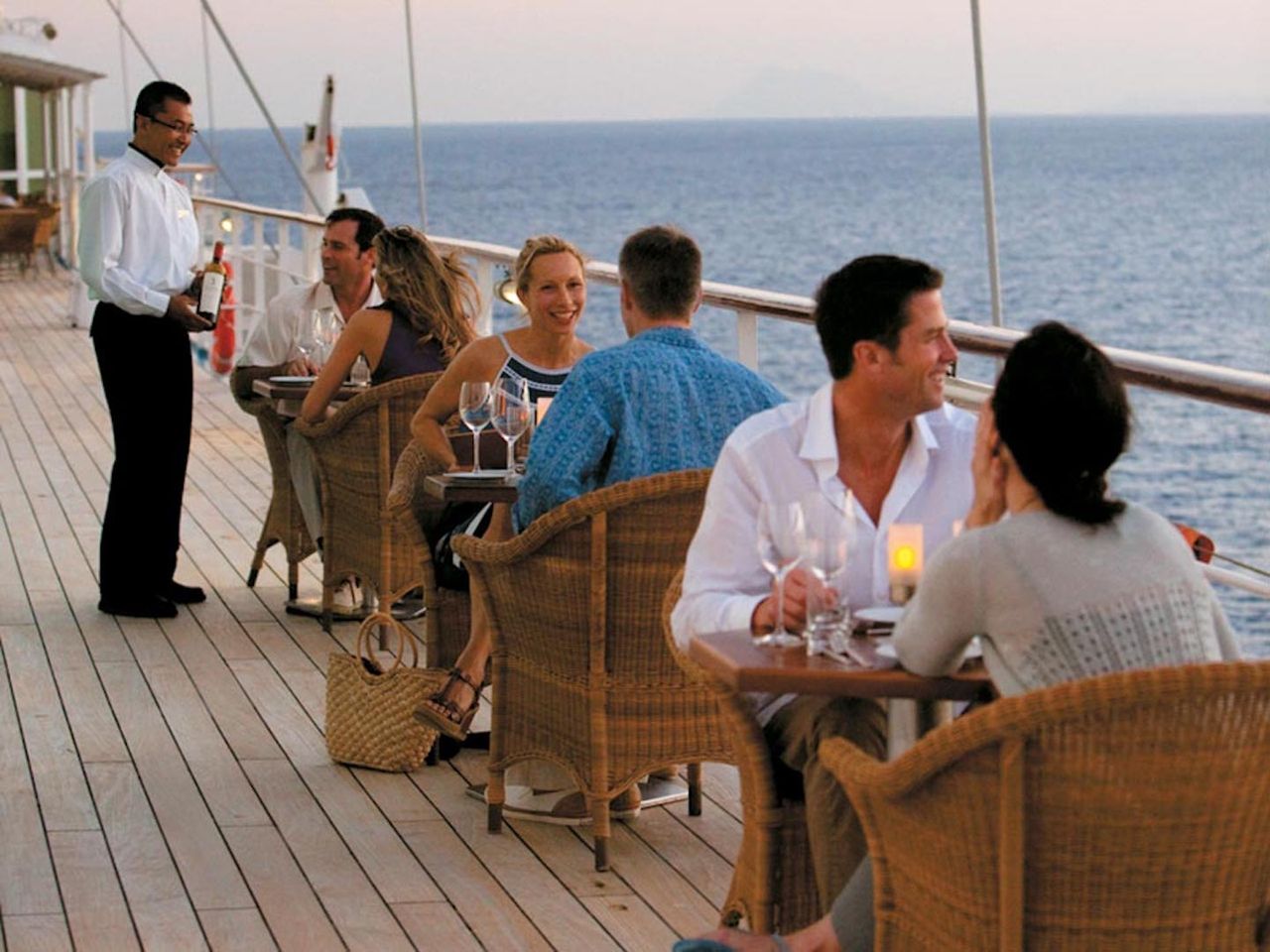 The candles restaurant onboard the adults only cruise line Windstar cruises