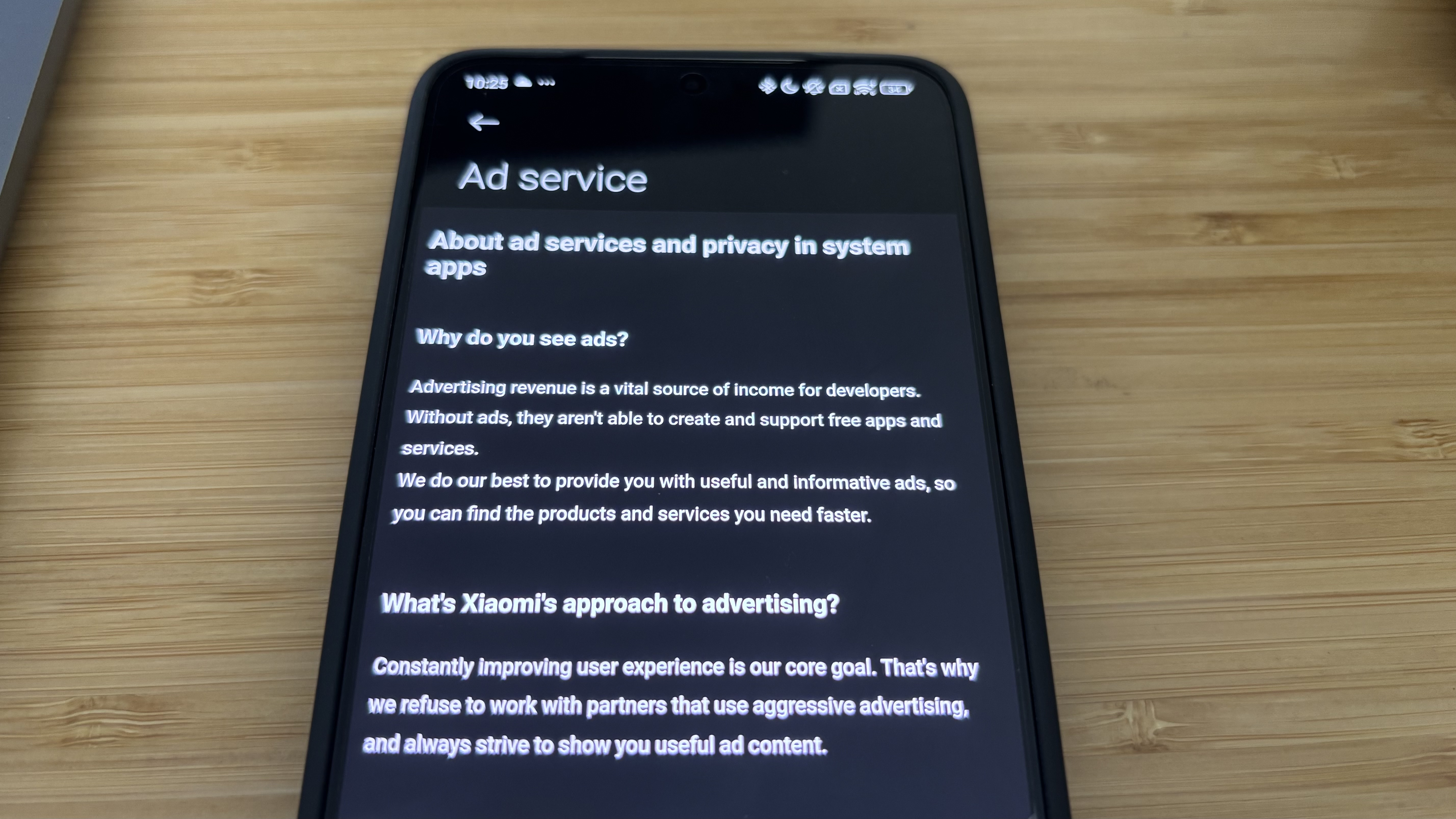 Ads and ad settings on the Poco F6 Pro