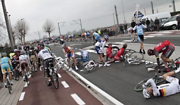 Crashes like this at Gent-Wevelgem are part-and-parcel of the Classics
