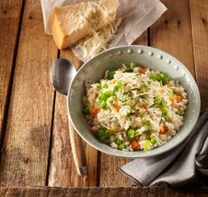 Italian Risi e bisi — somehow sounds a lot more glamorous than the translation 'rice and peas'. But it's delicious in any language.