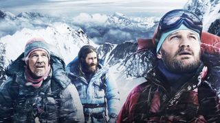 Josh Brolin as Beck Weathers, Jake Gyllenhaal as Scott Fischer, and Jason Clarke as Rob Hall in "Everest" movie (2015)