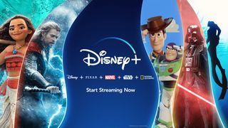 Disney+ streaming site graphic featuring Moana, Toy Story and Thor
