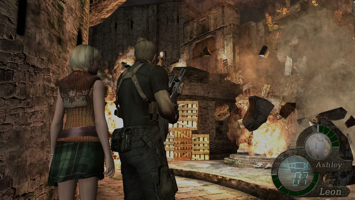 Resident Evil 4 Switch cutscene explosion church