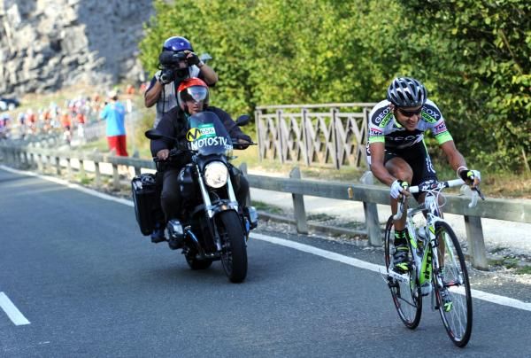 Carlos Sastre (Geox-TMC) went solo in a bid for a stage win