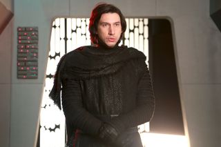 Adam Driver as kylo ren in a star wars sketch on snl