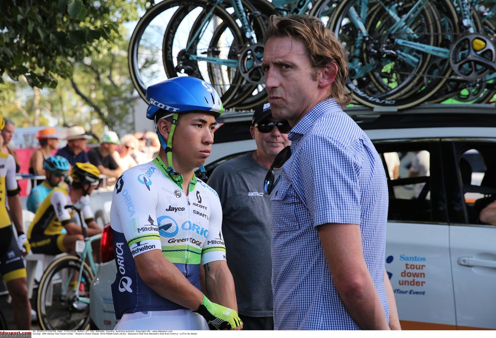 Caleb Ewan and team boss Matt White