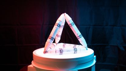 These Truss Links self-assembled to form a tetrahedron.