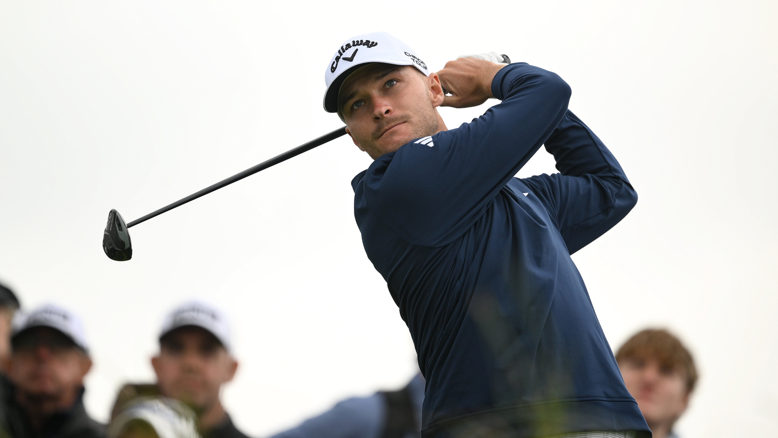 Rasmus Hojgaard hits a driver off the tee