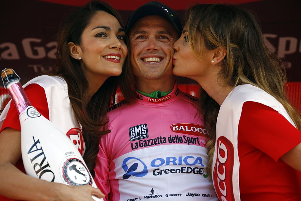 Simon Gerrans (Orica-GreenEdge) in the maglia rosa