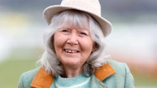 Dame Jilly Cooper attends day 2 'Style Wednesday' of the Cheltenham Festival at Cheltenham Racecourse on March 12, 2025