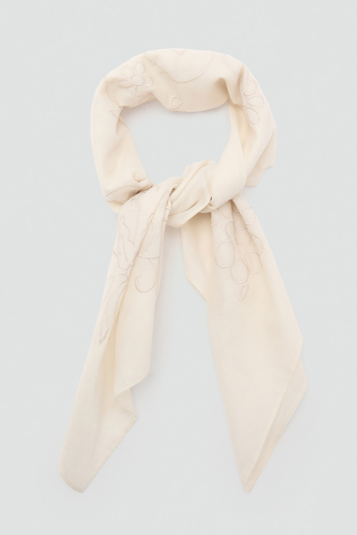 MANGO, Floral-Embroidered Cotton Handkerchief - Women | Mango Usa