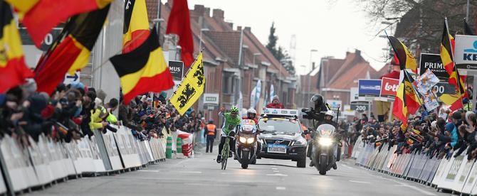 Peter Sagan (Cannondale) had plenty of time to consider his victory salute