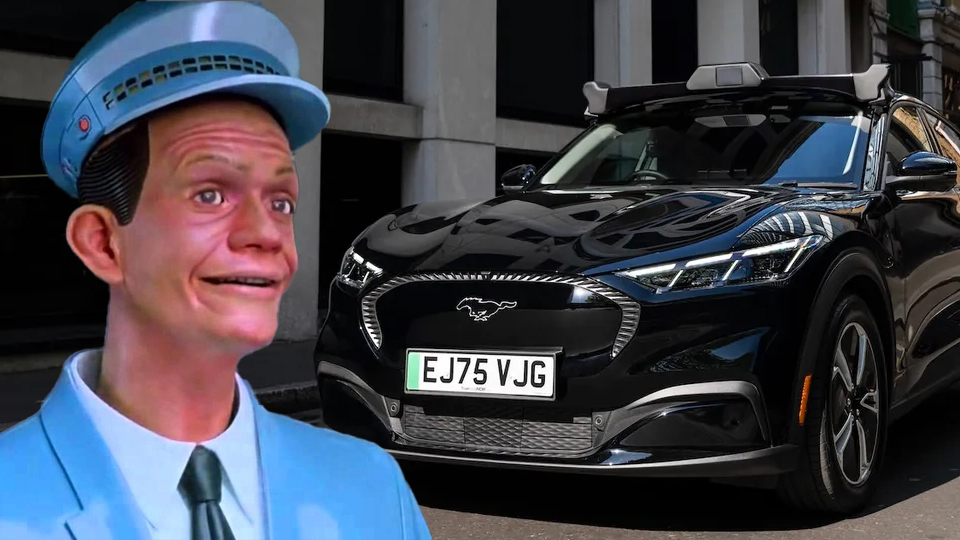An autonomous Uber cab and the Johnny Cab character from Total Recall