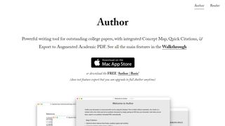 Author website screenshot